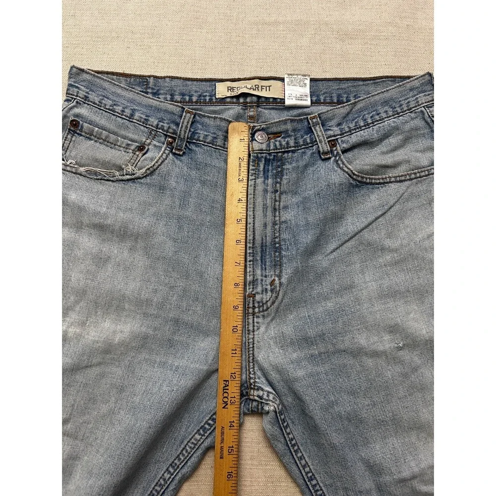 Levi's 505 Regular Fit Jeans Men's 36x30 Light Wash Straight Leg Denim Distresse